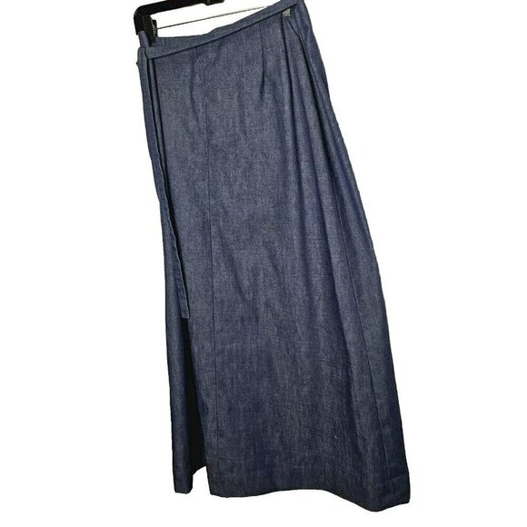 Unbranded Wrap Denim Wrap Skirt Blue Hand Embroidered Artsy Size M No Size Tag - Picture 2 of 10